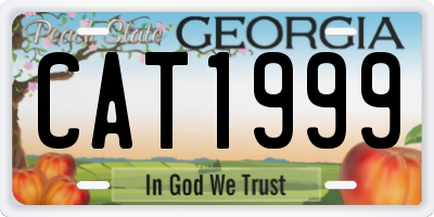 GA license plate CAT1999