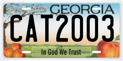 GA license plate CAT2003