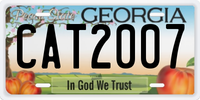 GA license plate CAT2007