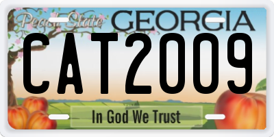 GA license plate CAT2009