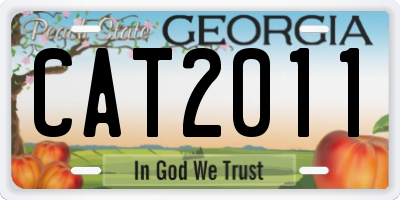 GA license plate CAT2011