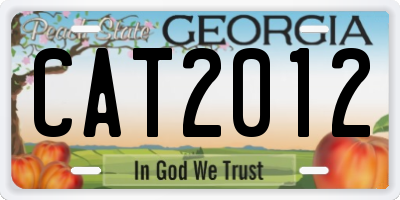 GA license plate CAT2012