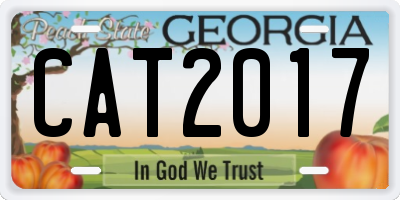 GA license plate CAT2017