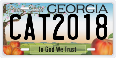 GA license plate CAT2018