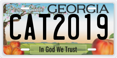 GA license plate CAT2019