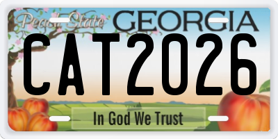 GA license plate CAT2026