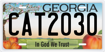 GA license plate CAT2030