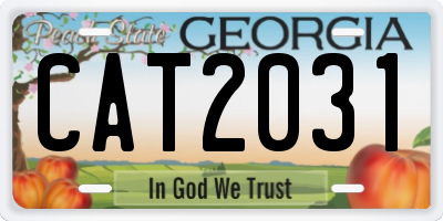 GA license plate CAT2031