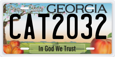 GA license plate CAT2032
