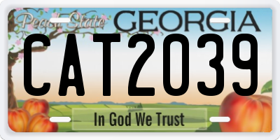 GA license plate CAT2039