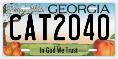 GA license plate CAT2040