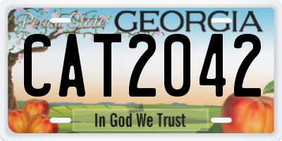 GA license plate CAT2042
