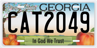 GA license plate CAT2049