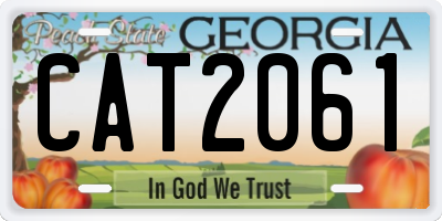 GA license plate CAT2061