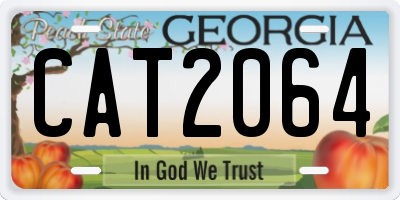 GA license plate CAT2064