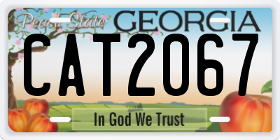 GA license plate CAT2067