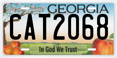 GA license plate CAT2068