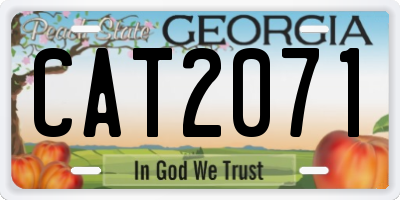 GA license plate CAT2071