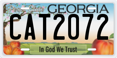 GA license plate CAT2072