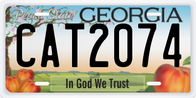 GA license plate CAT2074