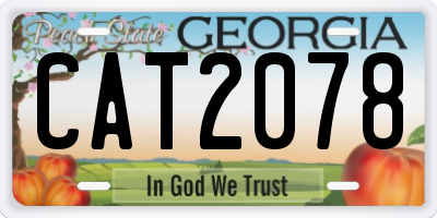 GA license plate CAT2078
