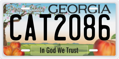 GA license plate CAT2086