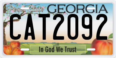 GA license plate CAT2092