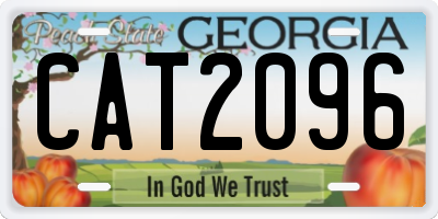 GA license plate CAT2096