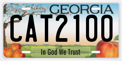 GA license plate CAT2100