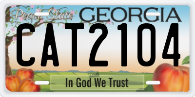GA license plate CAT2104