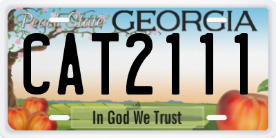 GA license plate CAT2111