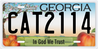 GA license plate CAT2114