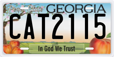 GA license plate CAT2115