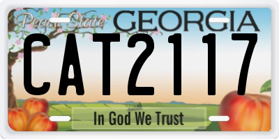 GA license plate CAT2117