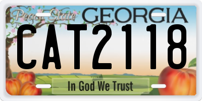 GA license plate CAT2118
