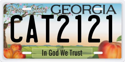 GA license plate CAT2121