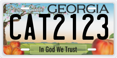 GA license plate CAT2123