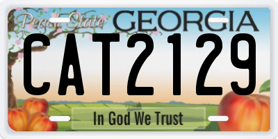 GA license plate CAT2129