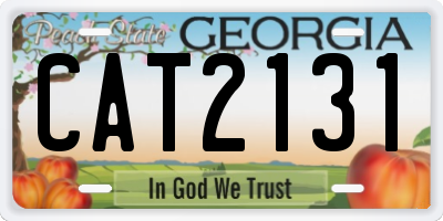 GA license plate CAT2131