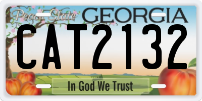 GA license plate CAT2132