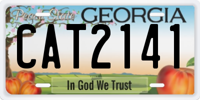 GA license plate CAT2141