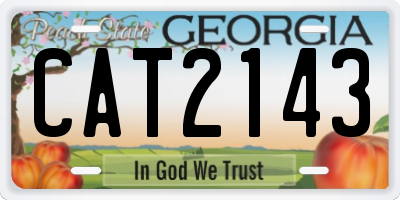 GA license plate CAT2143