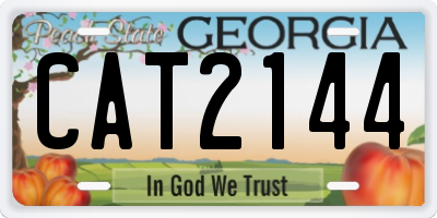 GA license plate CAT2144