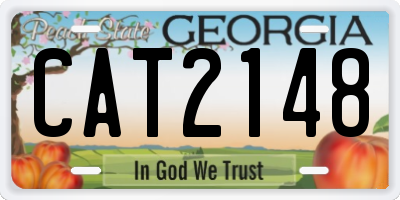 GA license plate CAT2148