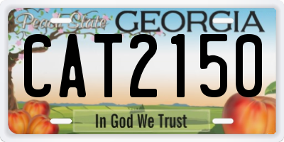 GA license plate CAT2150