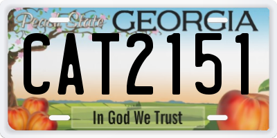GA license plate CAT2151