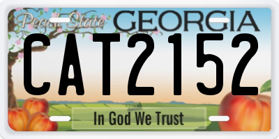GA license plate CAT2152