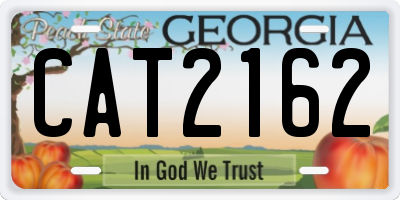 GA license plate CAT2162