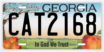 GA license plate CAT2168