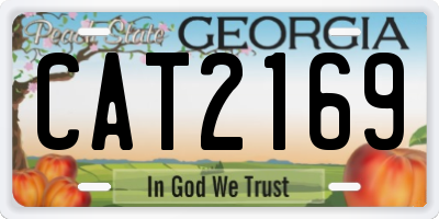 GA license plate CAT2169